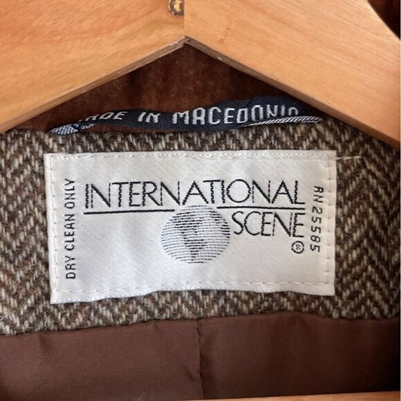 Vintage 90s Women Patchwork Wool Blazer Jacket Size 7/8 Dark Academia Old Money - Picture 6 of 15